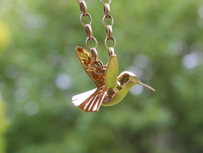 Hummingbird Pendant in Polished Brass