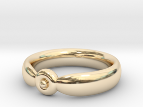 The Circumpunct Sun Ring UK Size V (US Size 10 ¾)  in 14K Yellow Gold