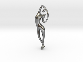Woman In Love Pendant in Polished Silver