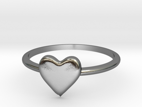 Heart-ring-solid-size-6 in Polished Silver