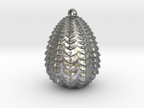 Dragon Egg Pendant in Natural Silver