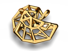 Sebshell-Pendant in Polished Gold Steel