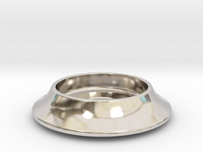 Crater Bezel 5/16" hole in Rhodium Plated Brass