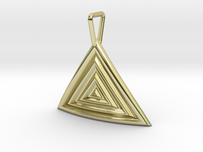 Triangular Ripple Pendant in 18k Gold Plated Brass