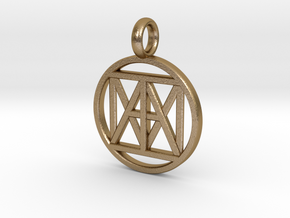 United "I AM" 3D Pendant 30mmx3mm in Polished Gold Steel