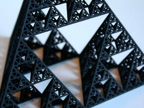 Sierpinski tetrahedron level 5 in Black Natural Versatile Plastic