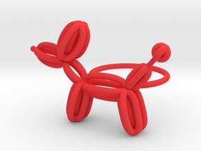 Balloon Dog Ring size 2 in Red Processed Versatile Plastic