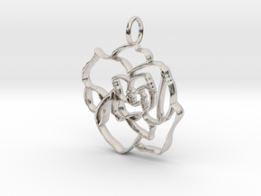 Stylish Bloom - Small in Rhodium Plated Brass