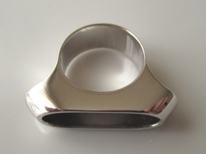 Box for Pillbox Ring - size 10 in Rhodium Plated Brass