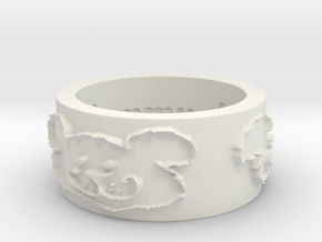 Baywood Bear Ring Size 7 in White Natural Versatile Plastic