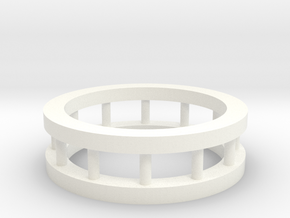 Ring Three in White Processed Versatile Plastic