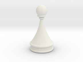 Courier chess pawn in White Natural Versatile Plastic