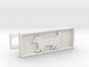Cat key chain in White Natural Versatile Plastic