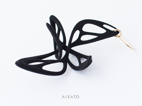 Dancing Butterfly Earring or Pendanttop in Black Natural Versatile Plastic