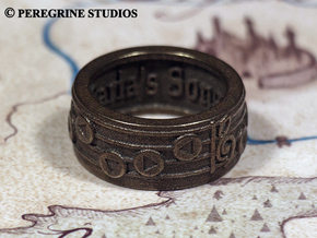 Ring - Saria's Song in Polished Bronzed Silver Steel: 13 / 69
