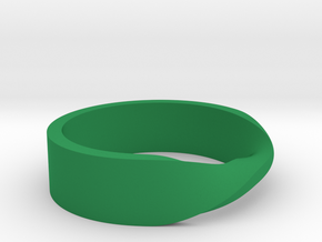 Ring Mobius in Green Processed Versatile Plastic