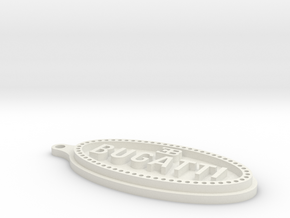 Bugatti Logo Keychain in White Natural Versatile Plastic