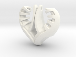 Heart Pendant in White Processed Versatile Plastic