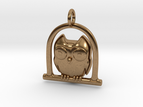 Owl Pendant in Natural Brass
