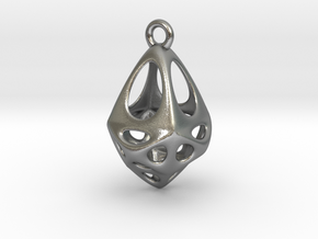 Rhomboid Pendant in Natural Silver