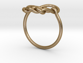 Heart Knot Ring in Polished Gold Steel