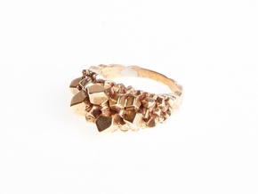 Crystal Ring Size 8 in Polished Bronze