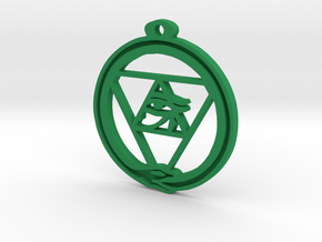 Tri Ouroboros Horus Pendant in Green Processed Versatile Plastic
