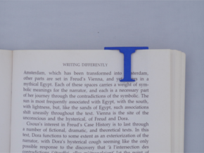 Bookmark Monogram. Initial / Letter I  in Blue Processed Versatile Plastic