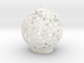Flowers Ball Ornament in White Processed Versatile Plastic