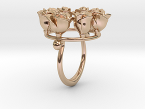 8 Roses in a circle.  in 14k Rose Gold Plated Brass