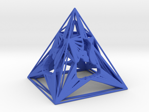 3D Printed Block Island Pyramid Tea Light in Blue Processed Versatile Plastic