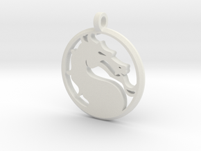 Mortal Kombat Medallion 2" (with Cord Hole) in White Natural Versatile Plastic