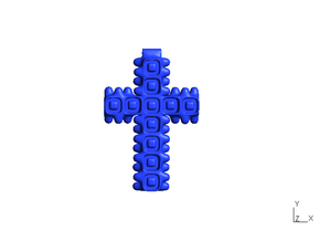 Cross, type D - small in Blue Processed Versatile Plastic