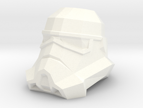 Storm Trooper Low Poly Head in White Processed Versatile Plastic