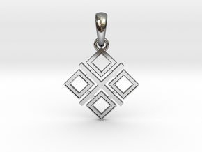 Makosh slavic simbol (Mother's amulet) in Fine Detail Polished Silver