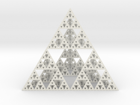 Sierpinski Tetrahedron in White Natural Versatile Plastic