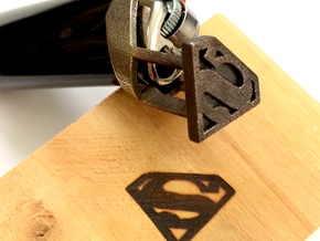 Superman Bic Branding Iron in Polished Bronzed Silver Steel