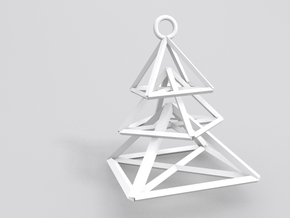 Hovering Pieces Christmas Tree Earrings in White Natural Versatile Plastic