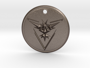 Team Instinct Pendant- Pokemon Go  in Polished Bronzed Silver Steel