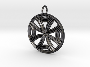 Ancient Cross Pendant in Polished and Bronzed Black Steel