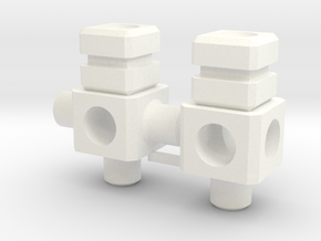 Power Core Combiners convert joints (5mm peg) in White Processed Versatile Plastic