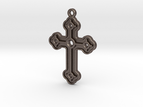 Greek Cross in Polished Bronzed Silver Steel