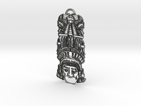 Aztec Totem Pendant in Polished Silver