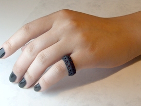 Brilliant Facets - Triangle Ring in Black Natural Versatile Plastic