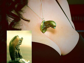 Snalien Bursts out of your Chest Pendant in Polished Bronze Steel