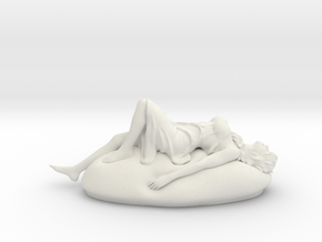 Sleeping Girl Statue in White Natural Versatile Plastic