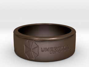 Umbrella corperation Ring in Polished Bronze Steel