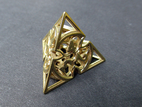 Gothic Rosette d4 in Natural Brass