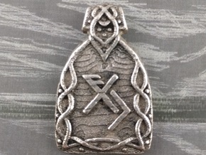 Luck Pendant in Polished Bronzed Silver Steel