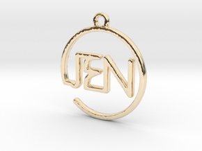 JEN First Name Pendant in 14k Gold Plated Brass
